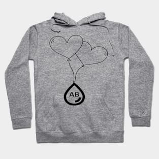 Heart with Blood Group AB Hoodie